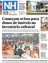 Capa do jornal Jornal NH 27/02/2023
