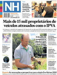 Capa do jornal Jornal NH 27/12/2023