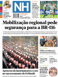 Capa do jornal Jornal NH 31/07/2023