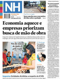 Capa do jornal Jornal NH 01/04/2024