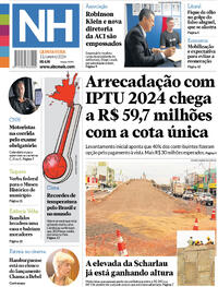 Capa do jornal Jornal NH 11/01/2024