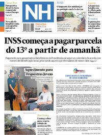 Capa do jornal Jornal NH 23/04/2024