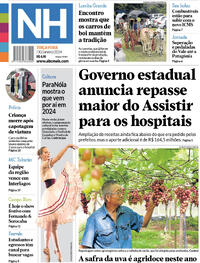 Capa do jornal Jornal NH 30/01/2024