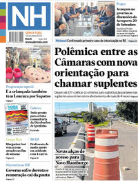 Capa do jornal Jornal NH 09/10/2025
