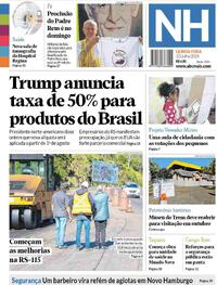 Capa do jornal Jornal NH 10/07/2025