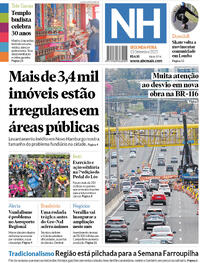 Capa do jornal Jornal NH 15/09/2025