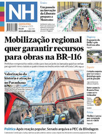 Capa do jornal Jornal NH 25/09/2025