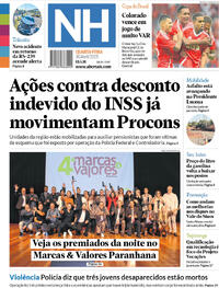 Capa do jornal Jornal NH 30/04/2025