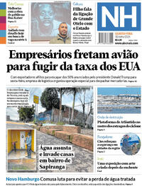 Capa do jornal Jornal NH 30/07/2025