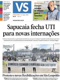 Capa do jornal Jornal VS 14/07/2020