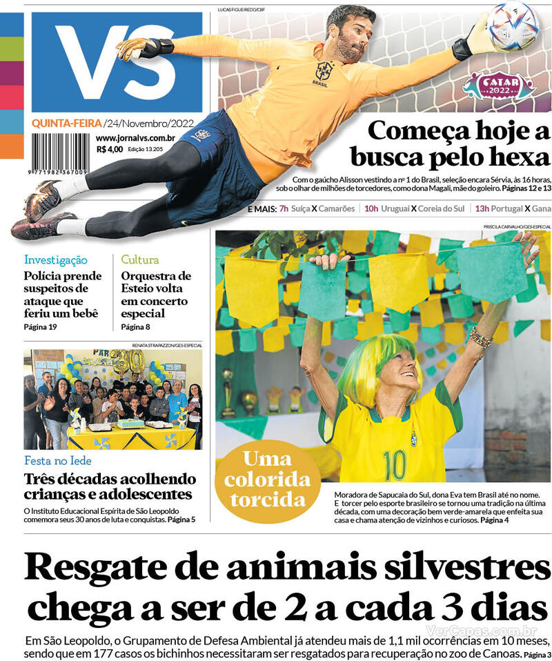 Capa Jornal VS Quinta,24 de Novembro de 2022