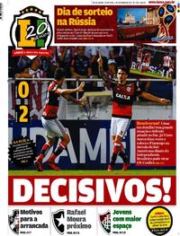 Capa do jornal Lance - Rio de Janeiro 01/12/2017