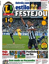 Capa do jornal Lance - Rio de Janeiro 14/08/2017