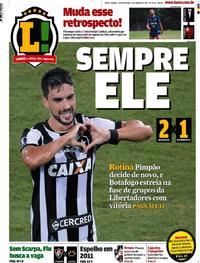 Capa do jornal Lance - Rio de Janeiro 15/03/2017
