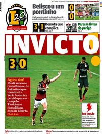 Capa do jornal Lance - Rio de Janeiro 20/11/2017