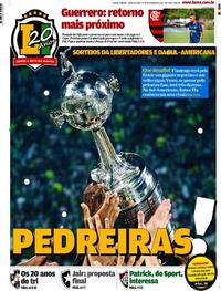 Capa do jornal Lance - Rio de Janeiro 21/12/2017