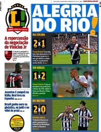 Capa do jornal Lance - Rio de Janeiro 22/05/2017