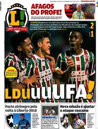 Capa do jornal Lance - Rio de Janeiro 22/09/2017
