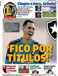 Capa do jornal Lance - Rio de Janeiro 22/11/2017