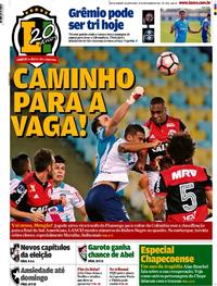 Capa do jornal Lance - Rio de Janeiro 29/11/2017