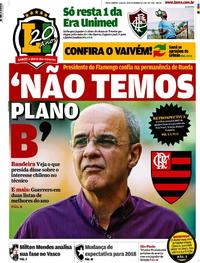 Capa do jornal Lance - Rio de Janeiro 30/12/2017