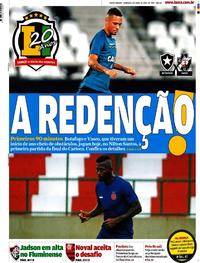 Capa do jornal Lance - Rio de Janeiro 01/04/2018