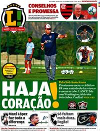 Capa do jornal Lance - Rio de Janeiro 07/11/2018