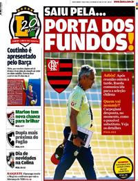 Capa do jornal Lance - Rio de Janeiro 09/01/2018