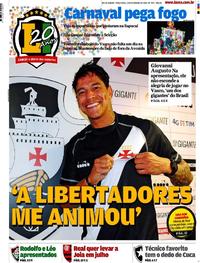 Capa do jornal Lance - Rio de Janeiro 13/02/2018