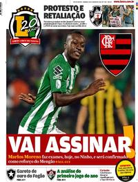 Capa do jornal Lance - Rio de Janeiro 14/01/2018