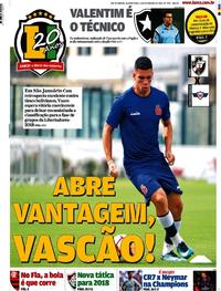 Capa do jornal Lance - Rio de Janeiro 14/02/2018