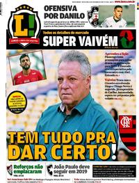 Capa do jornal Lance - Rio de Janeiro 14/12/2018