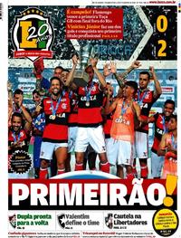 Capa do jornal Lance - Rio de Janeiro 19/02/2018