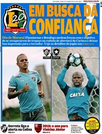 Capa do jornal Lance - Rio de Janeiro 20/01/2018