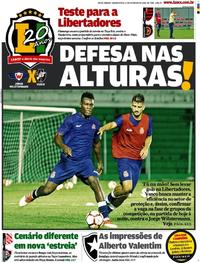 Capa do jornal Lance - Rio de Janeiro 21/02/2018