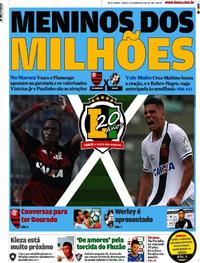 Capa do jornal Lance - Rio de Janeiro 27/01/2018