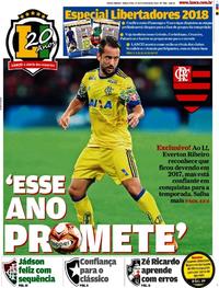 Capa do jornal Lance - Rio de Janeiro 27/02/2018