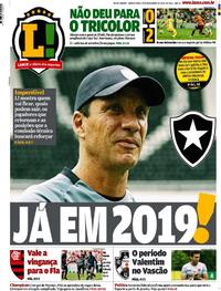 Capa do jornal Lance - Rio de Janeiro 29/11/2018