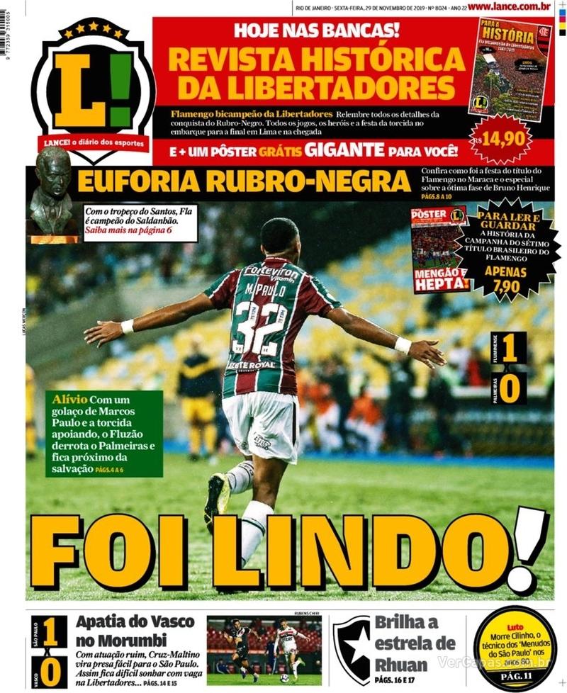 Capa jornal Lance - Rio de Janeiro