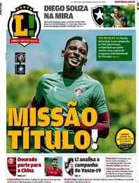 Capa do jornal Lance - Rio de Janeiro 26/02/2019