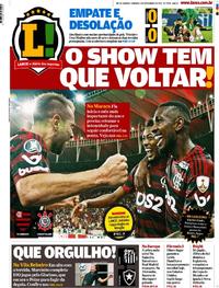 Capa do jornal Lance - Rio de Janeiro 03/11/2019