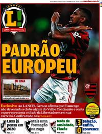 Capa do jornal Lance - Rio de Janeiro 20/11/2019