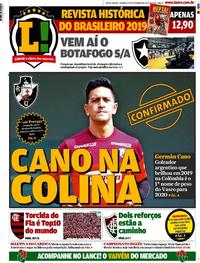 Capa do jornal Lance - Rio de Janeiro 29/12/2019
