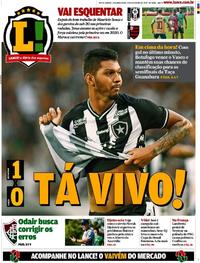 Capa do jornal Lance - Rio de Janeiro 03/02/2020