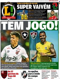 Capa do jornal Lance - Rio de Janeiro 06/01/2020