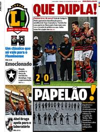 Capa do jornal Lance - Rio de Janeiro 09/02/2020