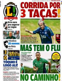 Capa do jornal Lance - Rio de Janeiro 11/02/2020