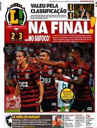 Capa do jornal Lance - Rio de Janeiro 13/02/2020