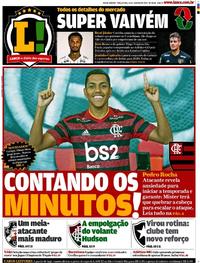 Capa do jornal Lance - Rio de Janeiro 14/01/2020