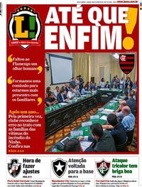 Capa do jornal Lance - Rio de Janeiro 15/02/2020